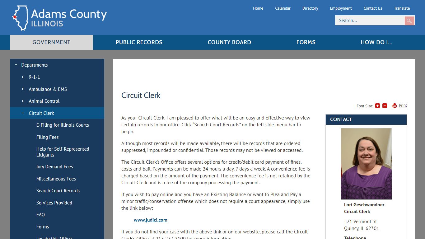 Circuit Clerk | Adams County, IL