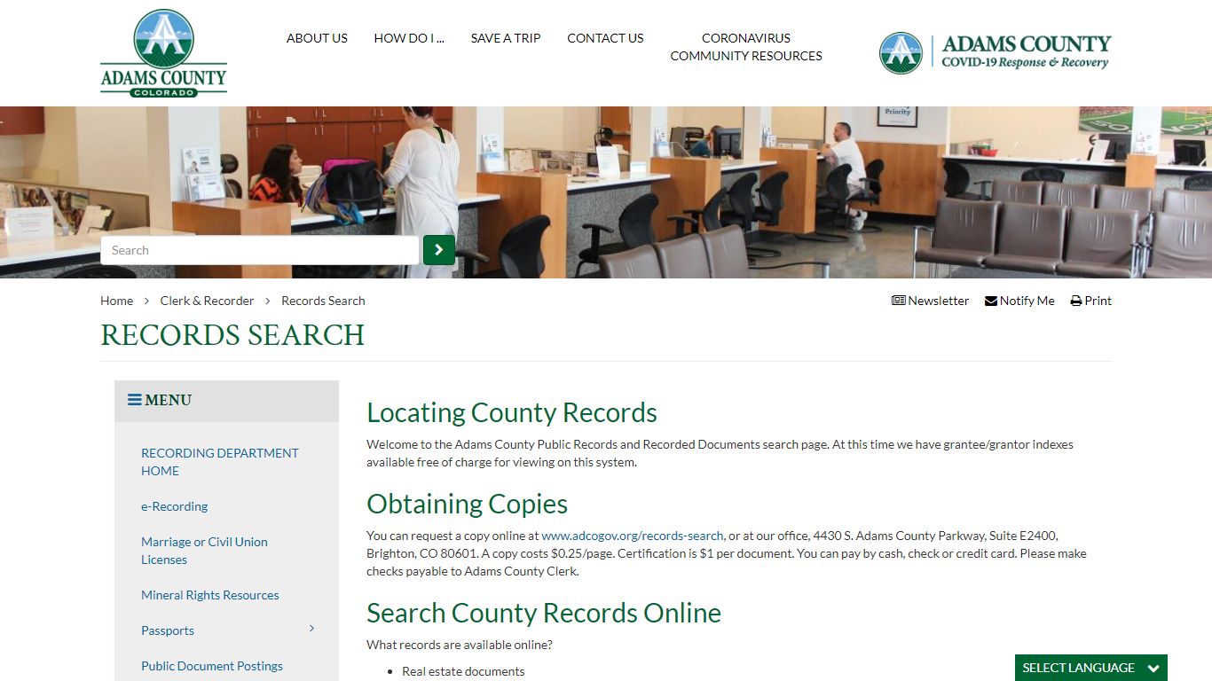 Records Search | Adams County Government