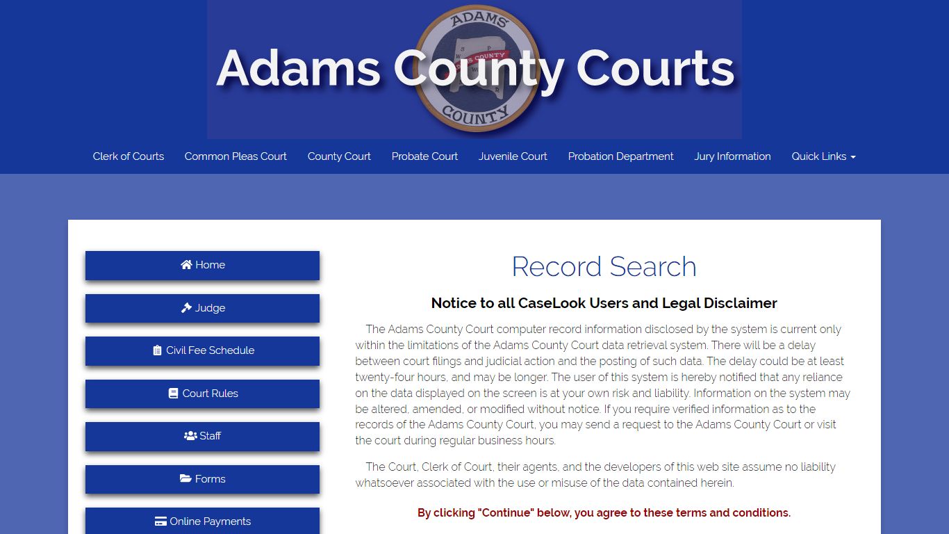 Adams County Court - Record Search